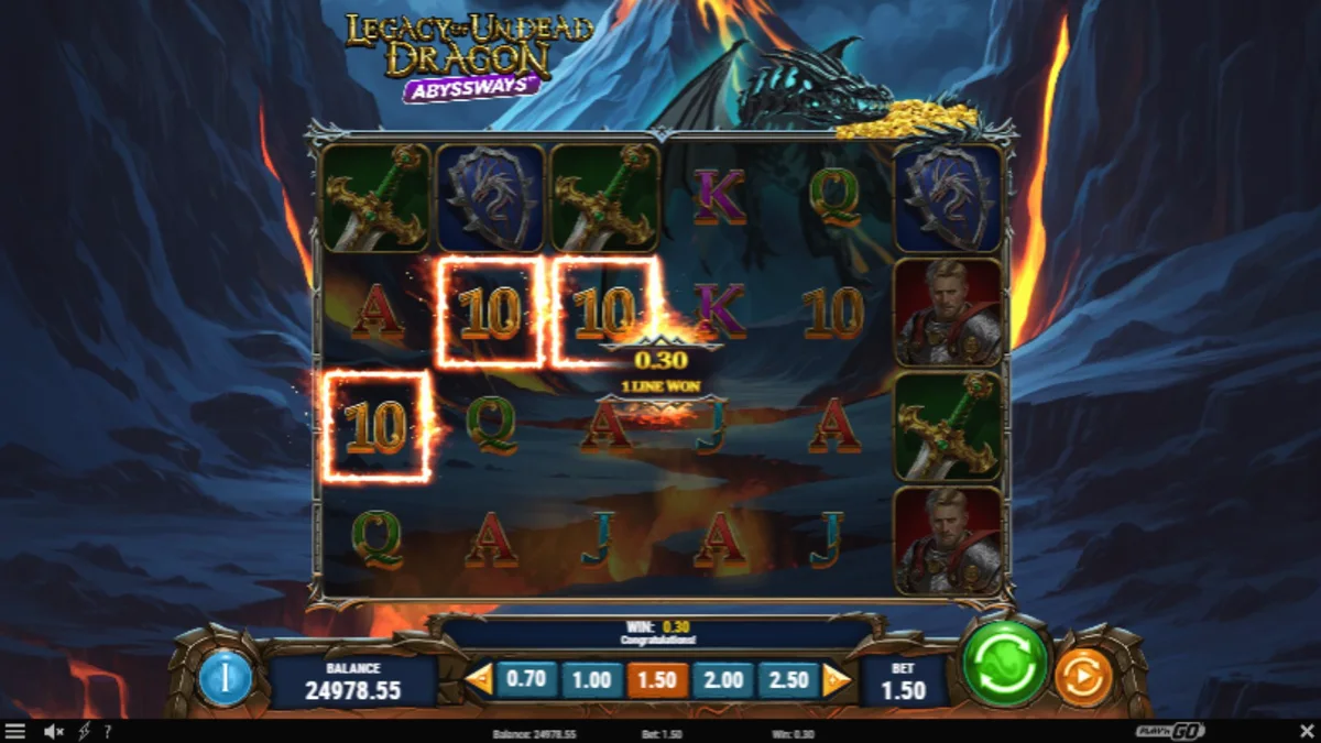 Interface do jogo Legacy of Undead Dragon Abyssways em um dispositivo móvel moderno